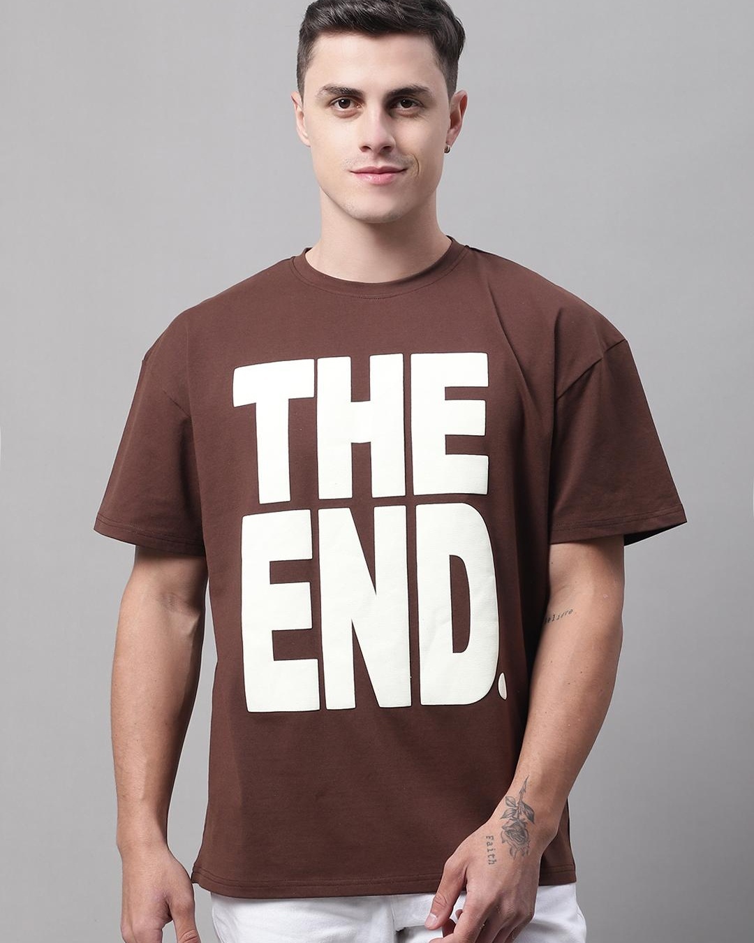 Buy Men's Brown The End Super T-shirt for Men Online at Bewakoof