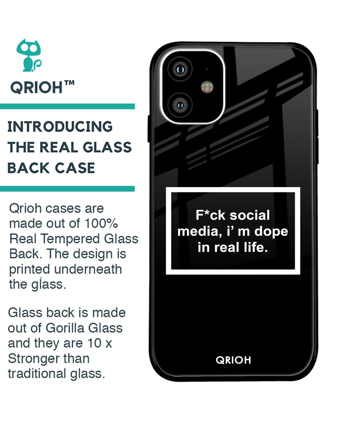 Shop Dope In Life Typography Premium Glass Cover For iPhone 11 (Impact Resistant, Matte Finish)-Back