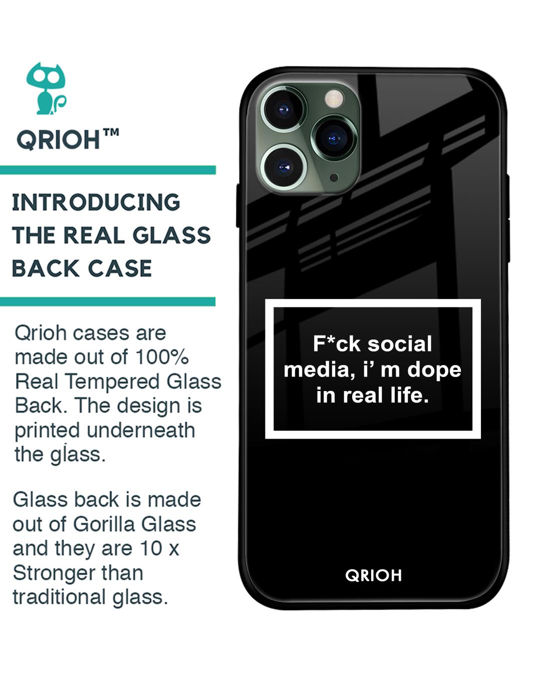 Shop Dope In Life Typography Premium Glass Cover For iPhone 11 Pro (Impact Resistant, Matte Finish)-Back