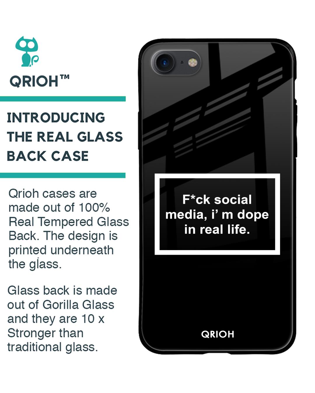 Shop Dope In Life Typography Premium Glass Cover For iPhone 7 (Impact Resistant, Matte Finish)-Back