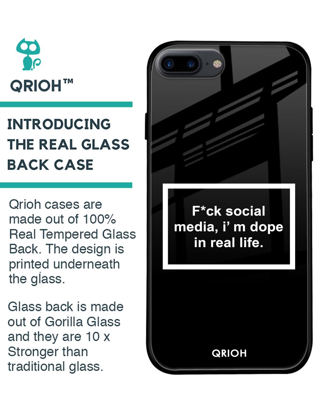 Shop Dope In Life Typography Premium Glass Cover For iPhone 7 Plus (Impact Resistant, Matte Finish)-Back