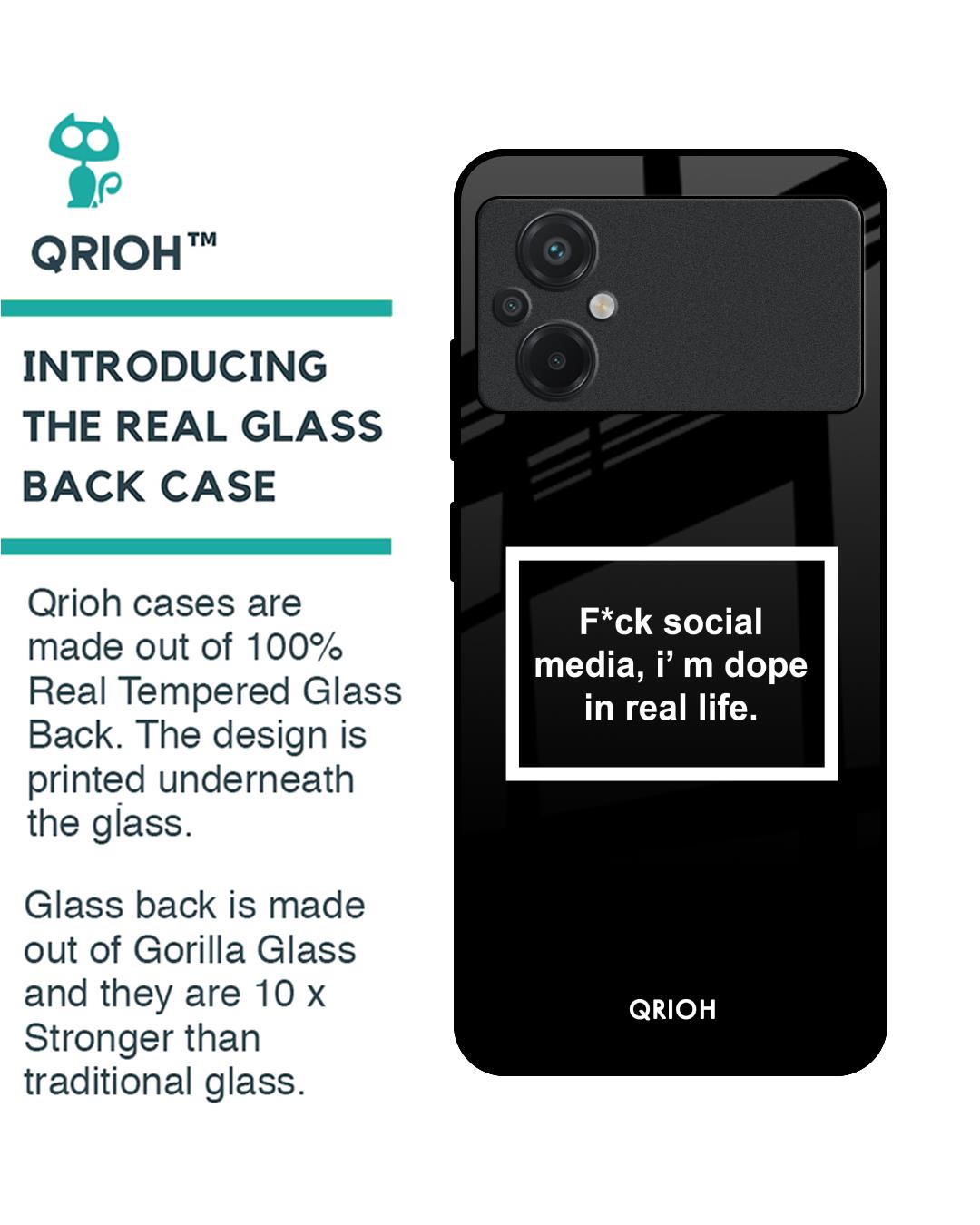 Shop Dope In Life Typography Premium Glass Case for Poco M5 (Shock Proof,Scratch Resistant)-Back