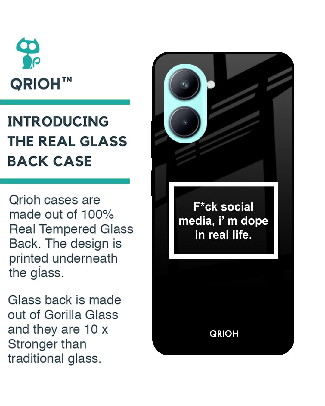 Shop Dope In Life Typography Premium Glass Case for Realme C33 (Shock Proof,Scratch Resistant)-Back
