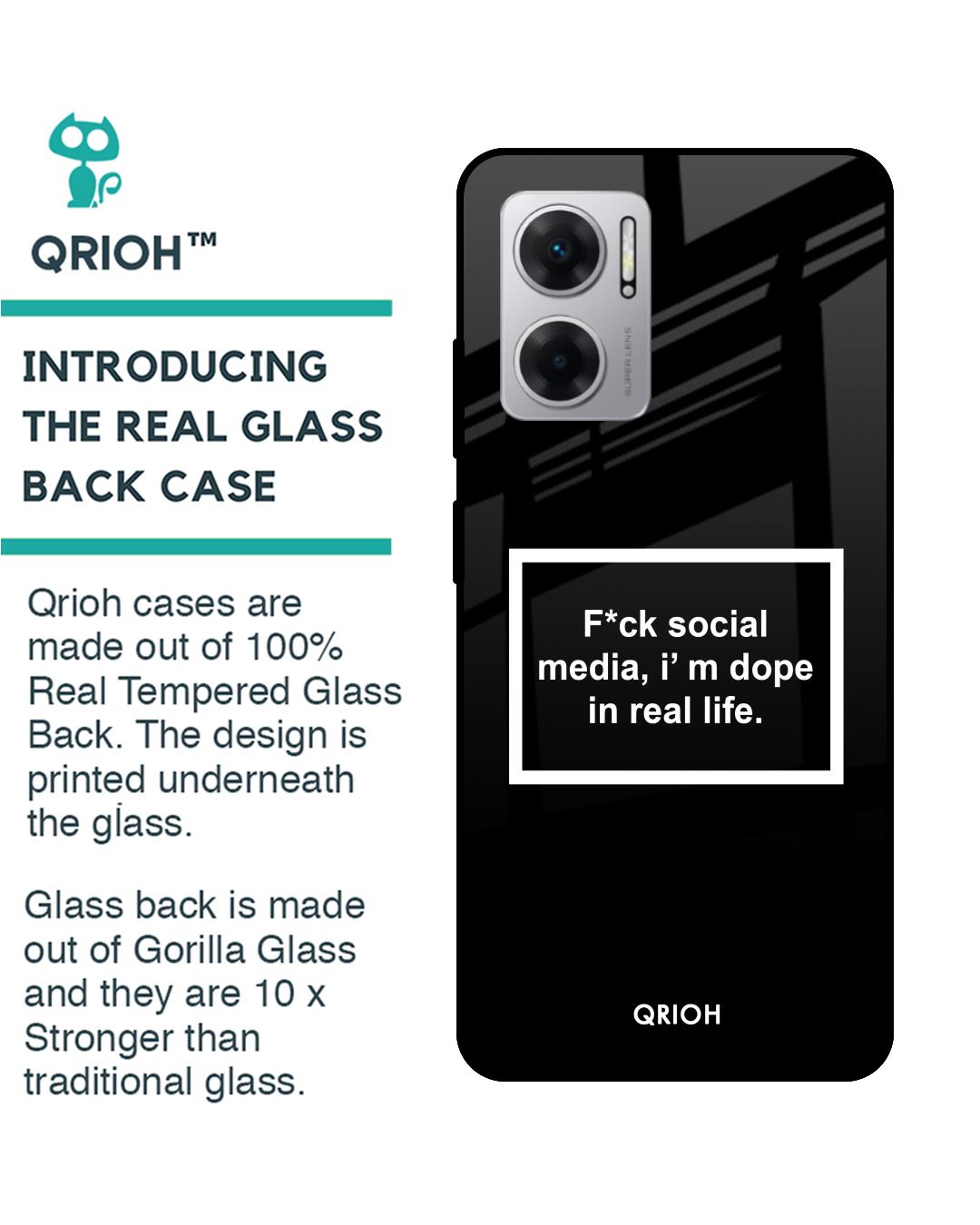 Shop Dope In Life Typography Premium Glass Case for Redmi 11 Prime 5G (Shock Proof,Scratch Resistant)-Back
