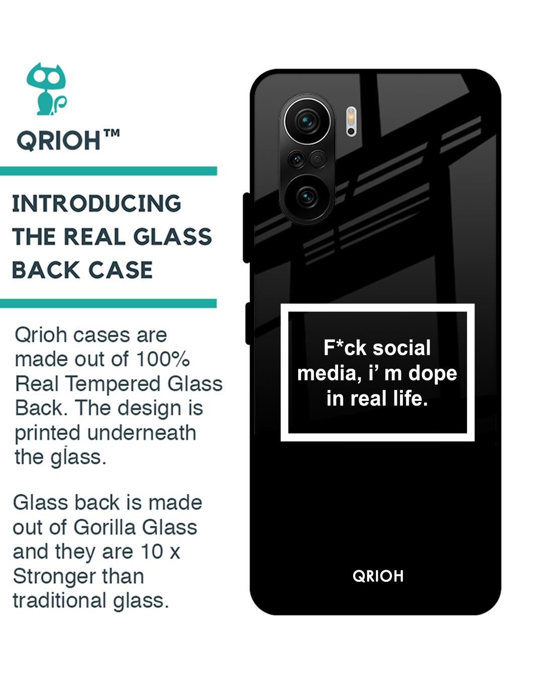 Shop Dope In Life Typography Premium Glass Cover For Mi 11X (Impact Resistant, Matte Finish)-Back