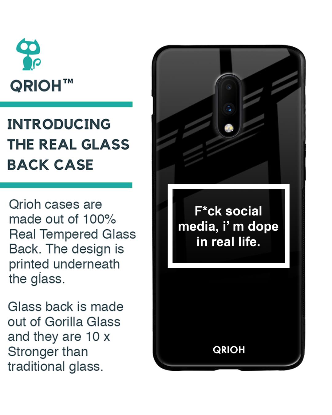 Shop Dope In Life Typography Premium Glass Cover For OnePlus 7 (Impact Resistant, Matte Finish)-Back