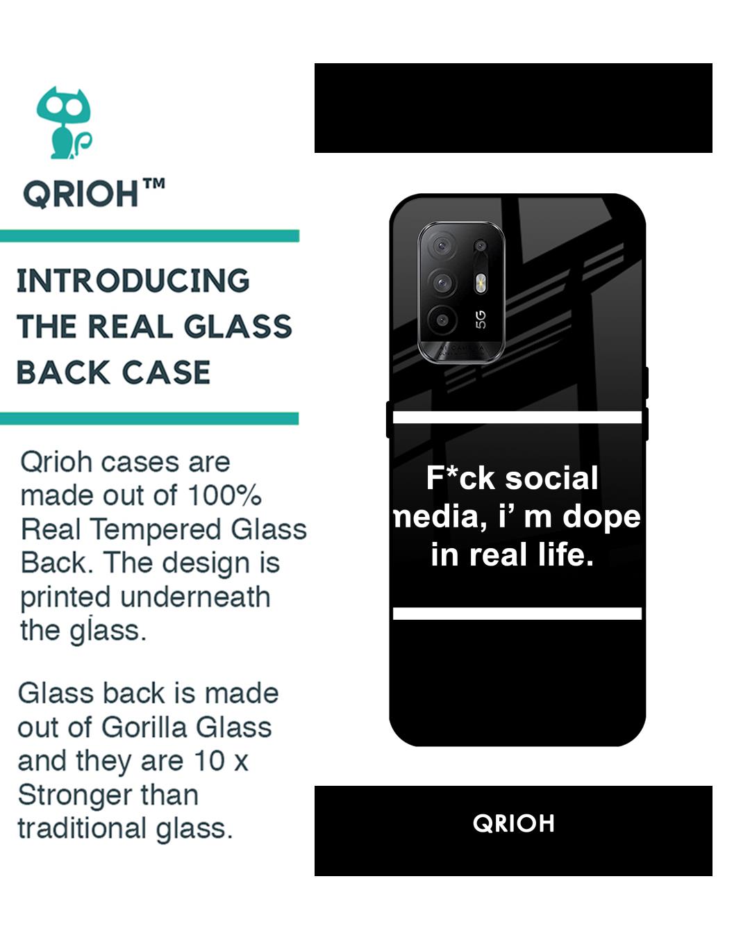 Shop Dope In Life Typography Premium Glass Cover For Oppo F19 Pro Plus (Impact Resistant, Matte Finish)-Back