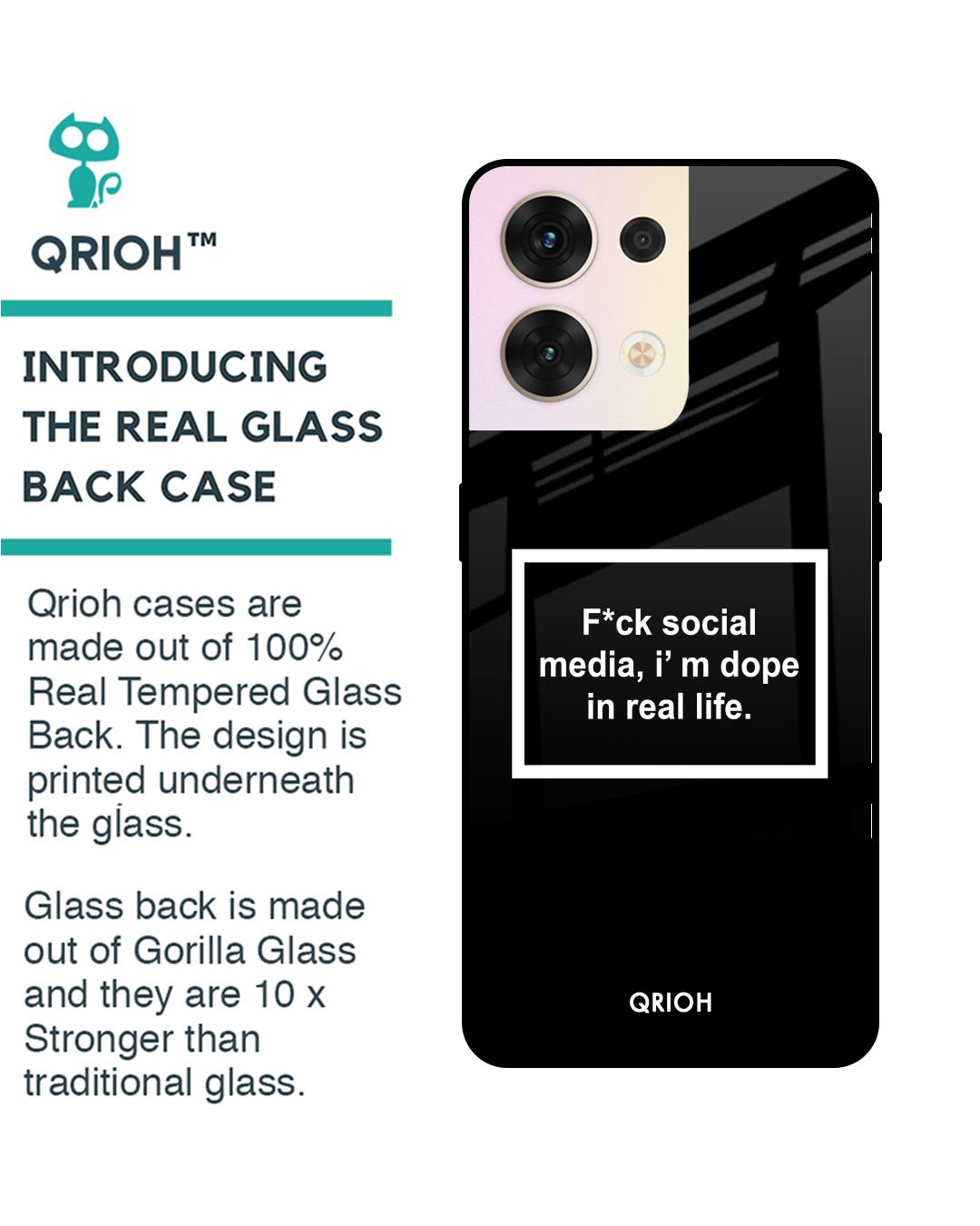 Shop Dope In Life Typography Premium Glass Cover for Oppo Reno8 5G (Shock Proof, Scratch Resistant)-Back