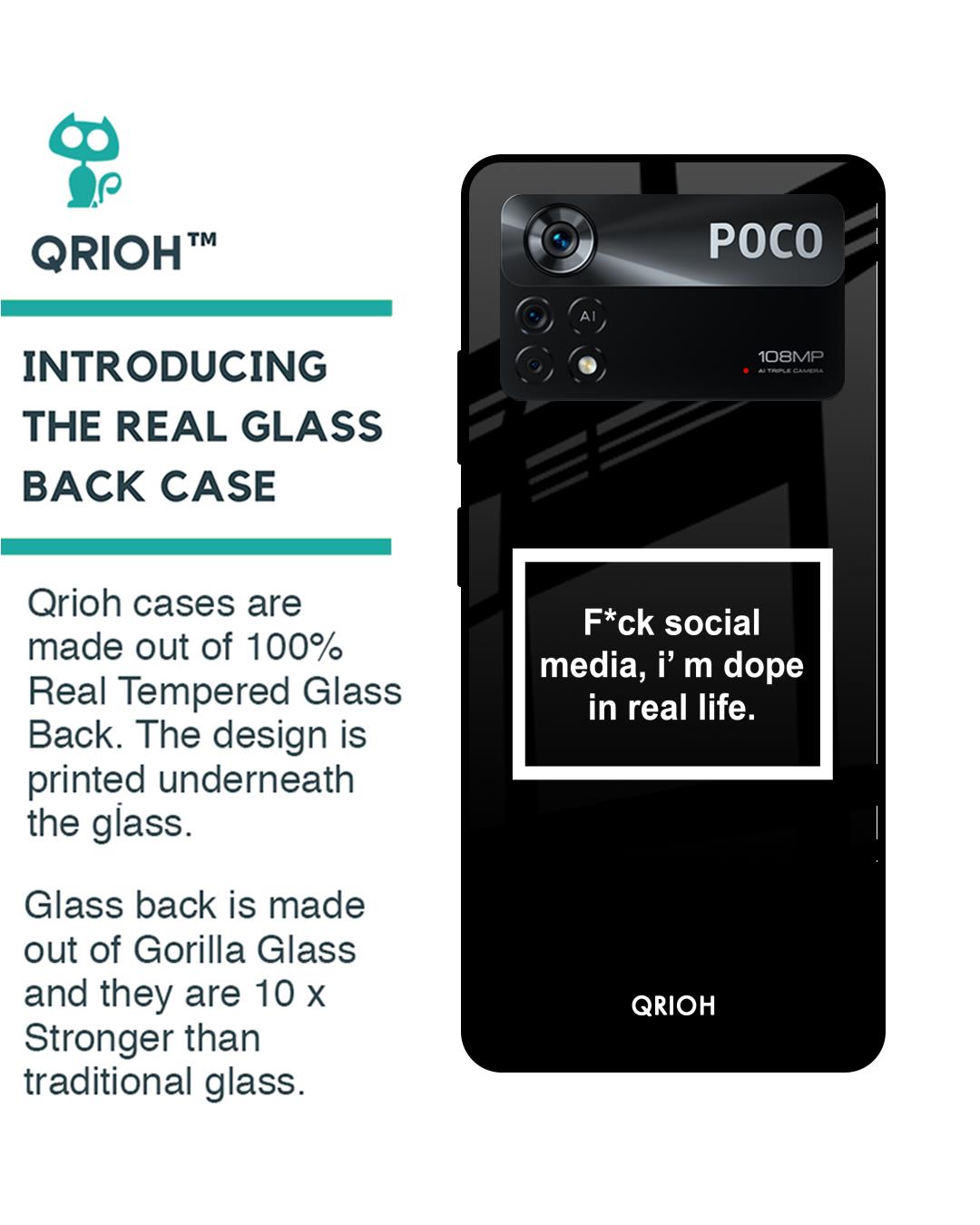 Shop Dope In Life Typography Premium Glass Cover for Poco X4 Pro 5G (Shock Proof, Scratch Resistant)-Back