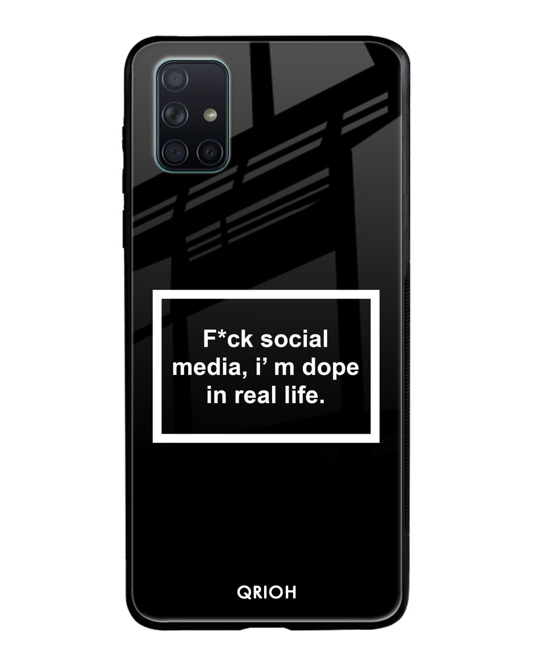 Shop Dope In Life Typography Premium Glass Cover For Samsung Galaxy A71(Impact Resistant, Matte Finish)-Back