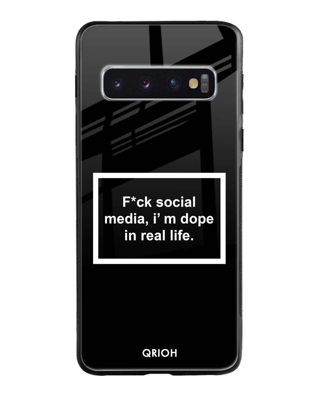 Shop Dope In Life Typography Premium Glass Cover For Samsung Galaxy S10(Impact Resistant, Matte Finish)-Back