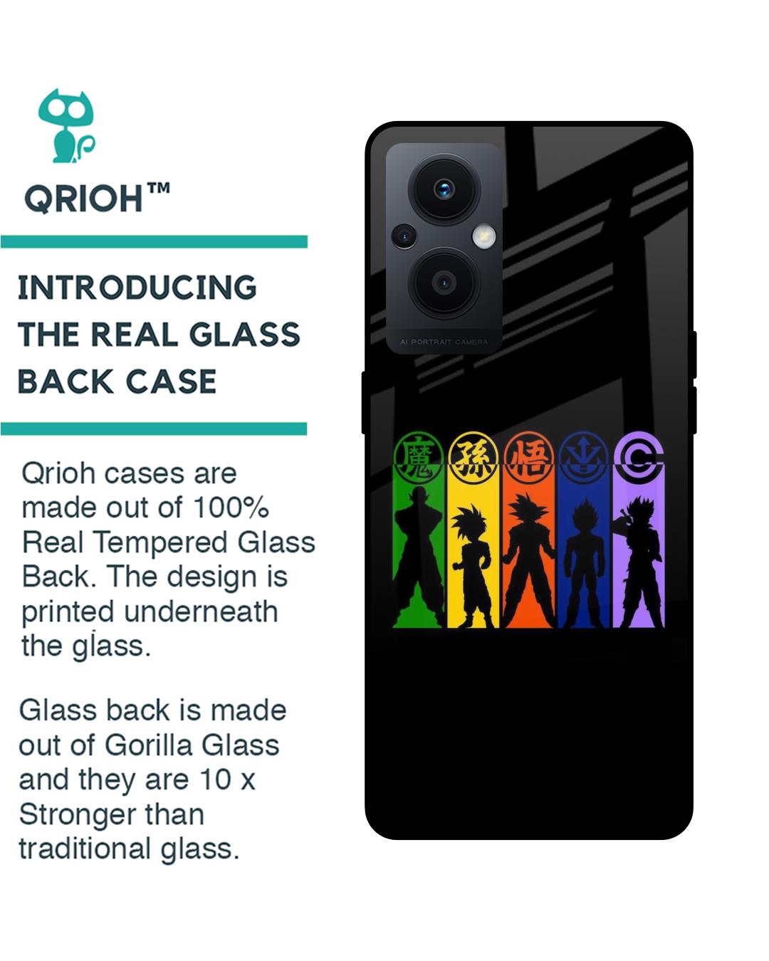 Shop Dragon Ball Z Silhouettes Premium Glass Case for Oppo F21s Pro 5G (Shock Proof,Scratch Resistant)-Back