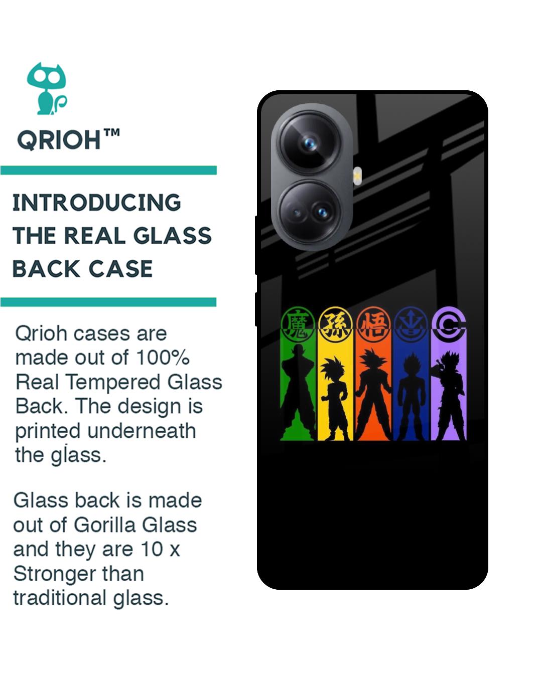 Shop Dragon Ball Z Silhouettes Premium Glass Case for Realme 10 Pro+ 5G(Shock Proof, Scratch Resistant)-Back