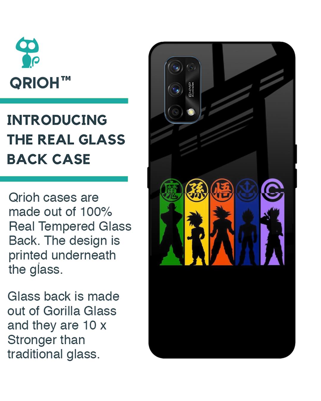 Shop Dragon Ball Z Silhouettes Premium Glass Case for Realme 7 pro (Shock Proof, Scratch Resistant)-Back