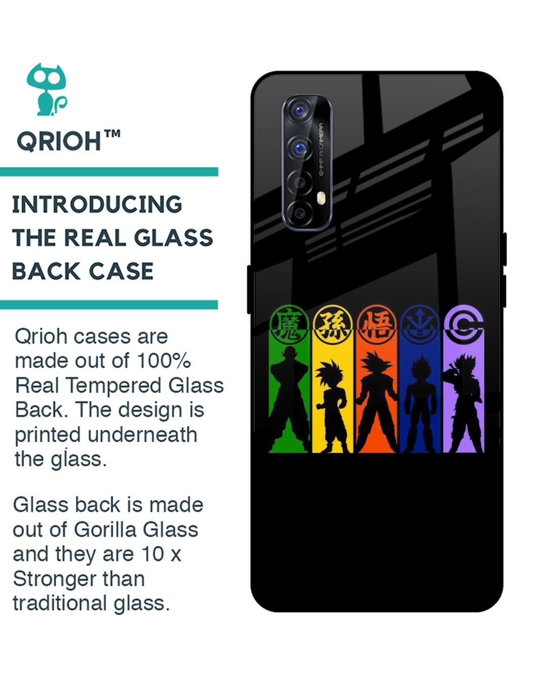Shop Dragon Ball Z Silhouettes Premium Glass Case for Realme Narzo 20 Pro (Shock Proof,Scratch Resistant)-Back