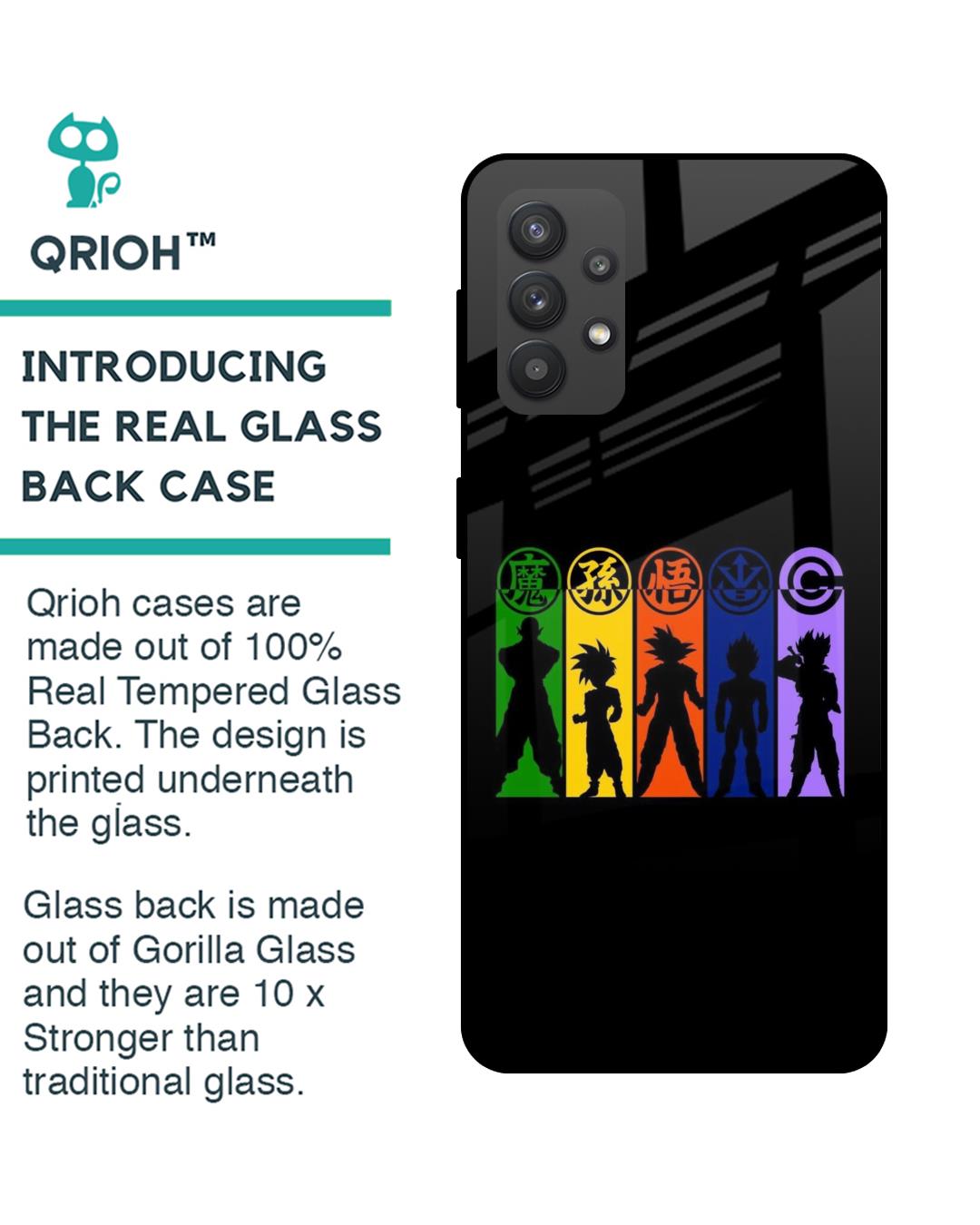 Shop Dragon Ball Z Silhouettes Premium Glass Case for Samsung Galaxy M32 5G-Back