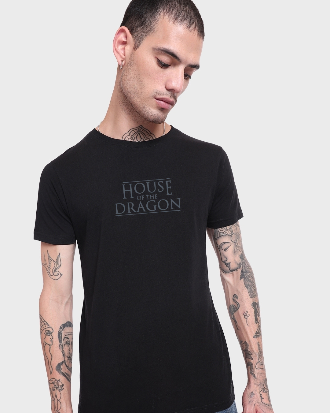 Shop Men's Black House Of The Dragon Graphic Printed T-shirt-Back