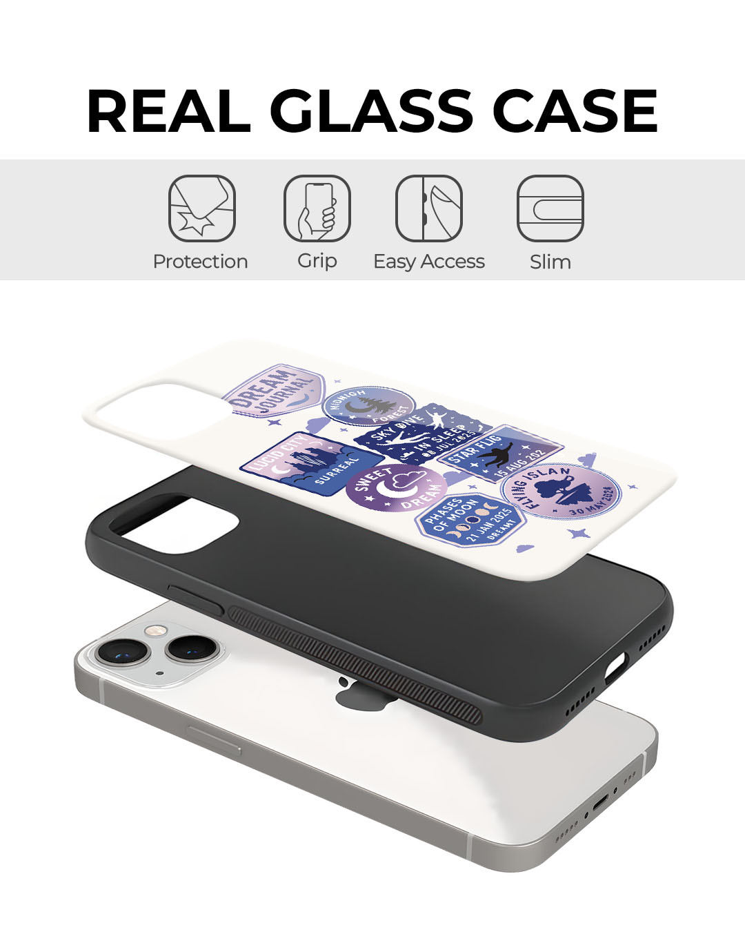 Shop Dream Journal Premium Glass Cover for Apple iPhone 12-Back