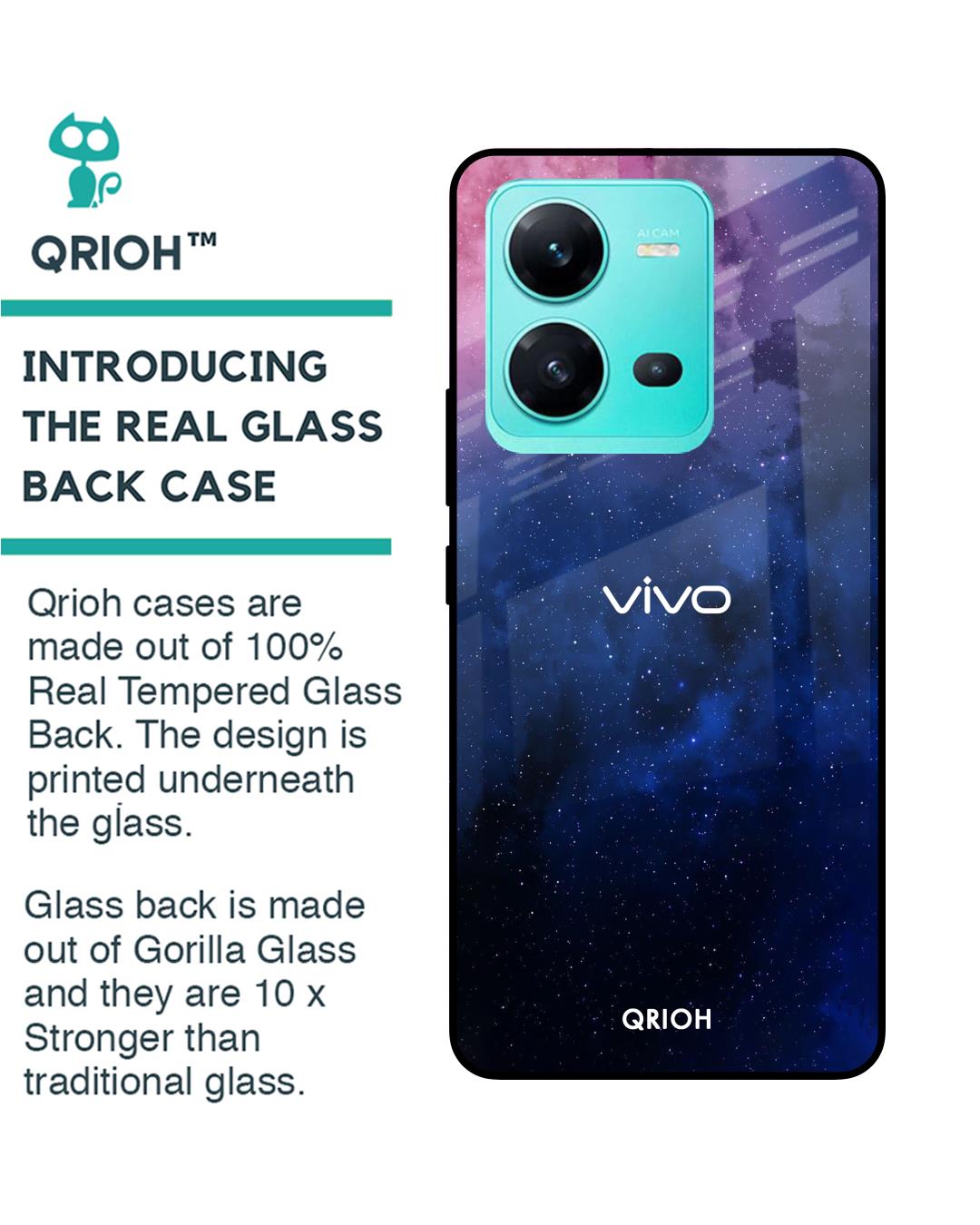 Shop Dreamzone Printed Premium Glass Case For Vivo V25 (Shock Proof,Scratch Resistant)-Back