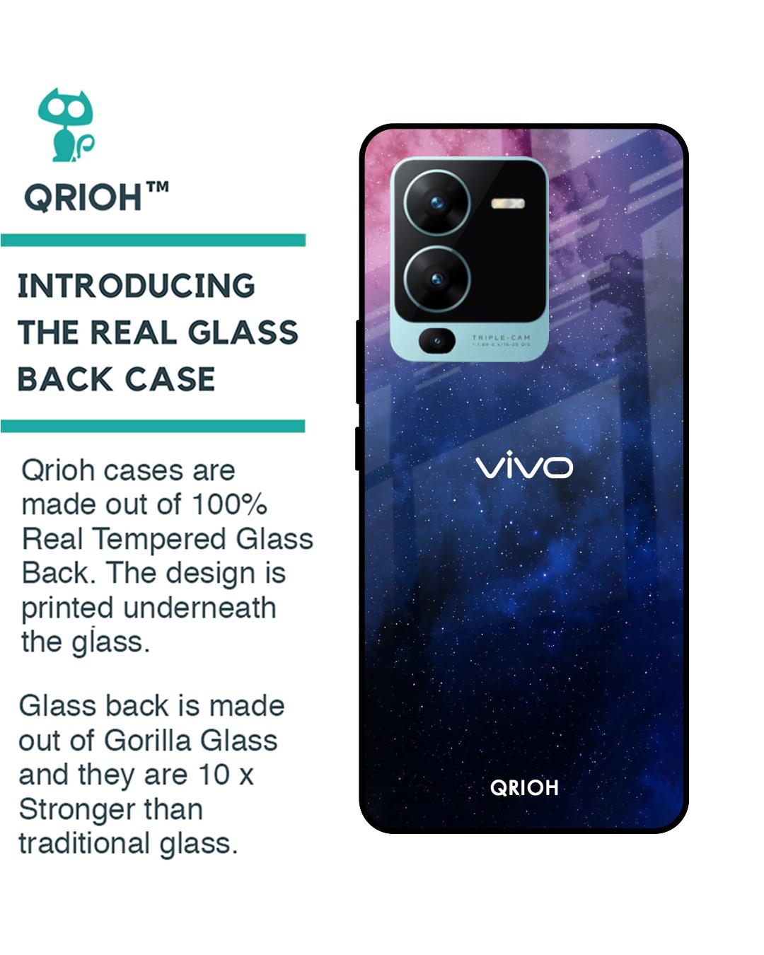 Shop Dreamzone Printed Premium Glass Case For Vivo V25 Pro (Shock Proof,Scratch Resistant)-Back