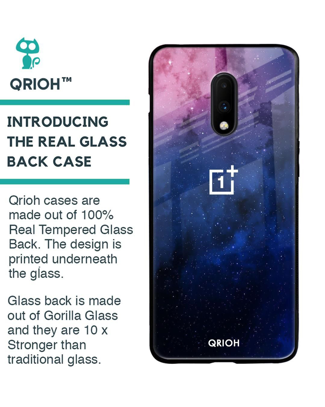 Shop Dreamzone Printed Premium Glass Cover for OnePlus 7 (Shock Proof, Lightweight)-Back