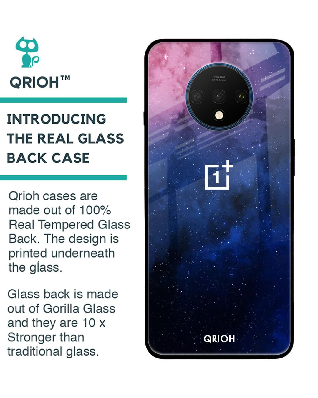 Shop Dreamzone Printed Premium Glass Cover for OnePlus 7T (Shock Proof, Lightweight)-Back