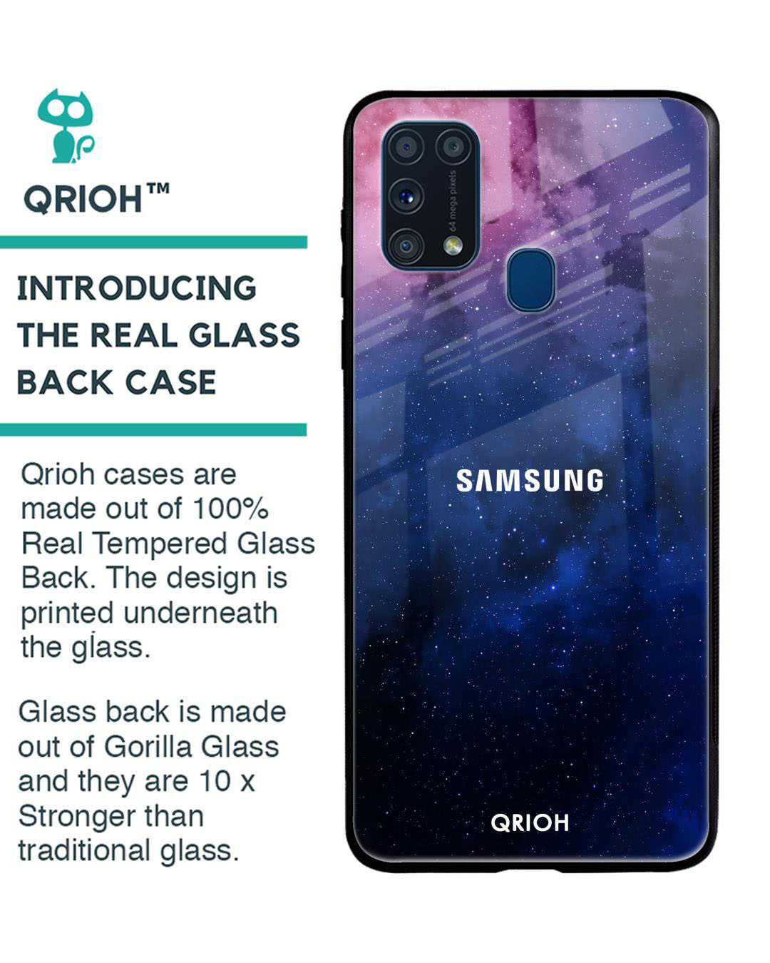 Shop Dreamzone Printed Premium Glass Cover for Samsung Galaxy M31 (Shock Proof, Lightweight)-Back