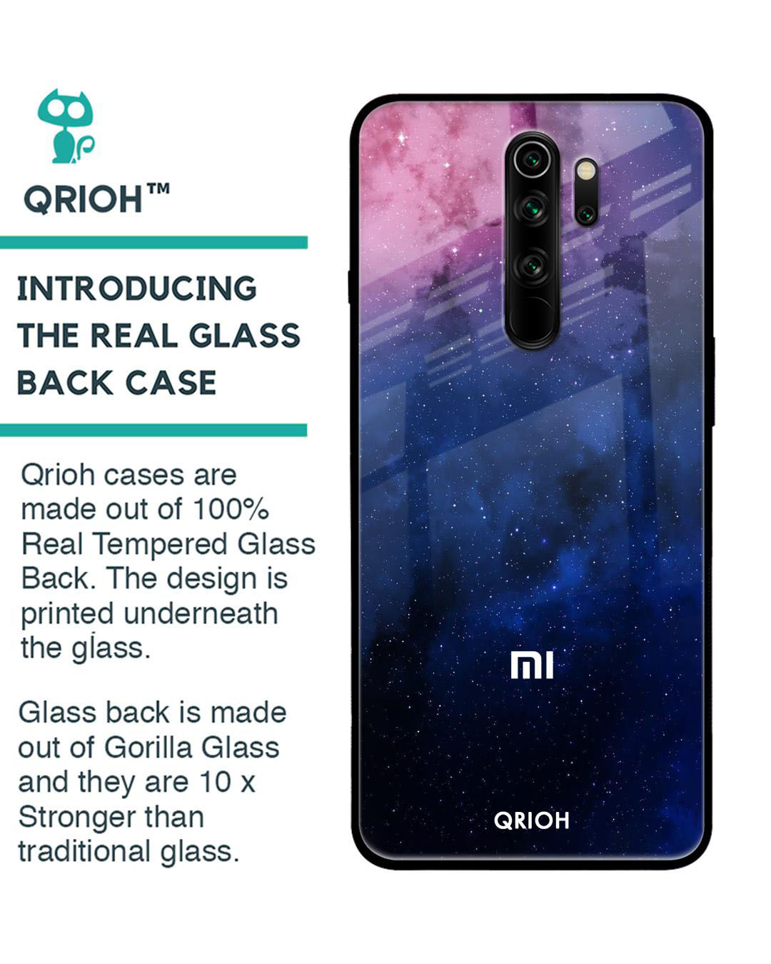 Shop Dreamzone Printed Premium Glass Cover for Xiaomi Redmi Note 8 Pro (Shock Proof, Lightweight)-Back