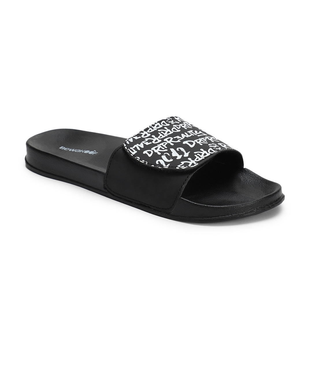 Buy Women's Black Drip Reality Adjustable Velcro Sliders Online in ...