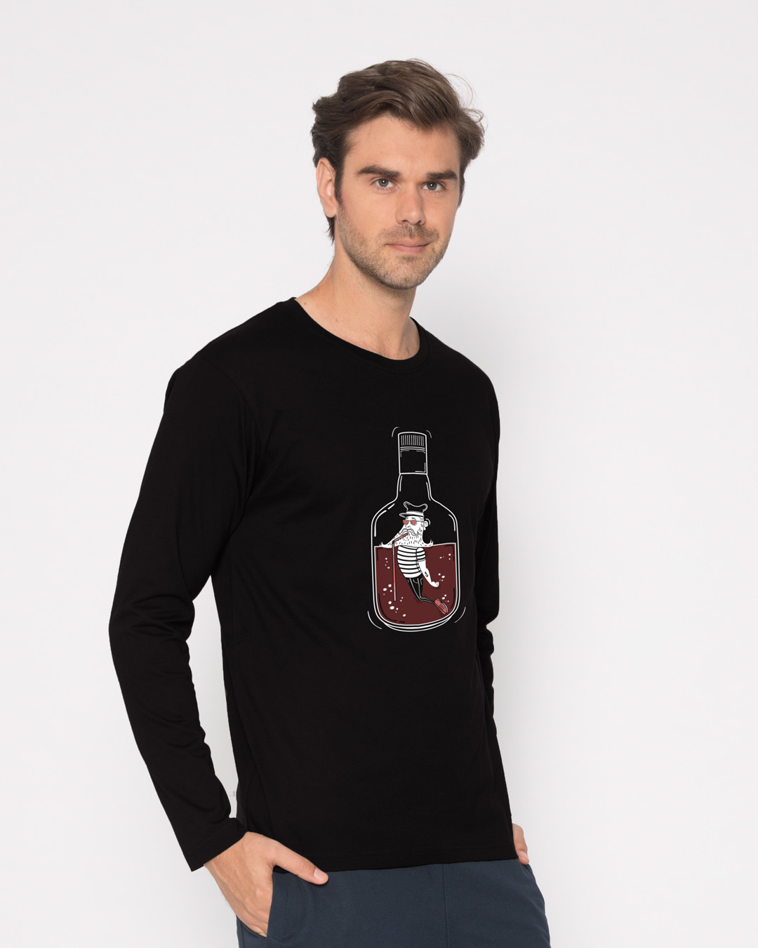 Shop Drowning In Rum Full Sleeve T-Shirt-Back