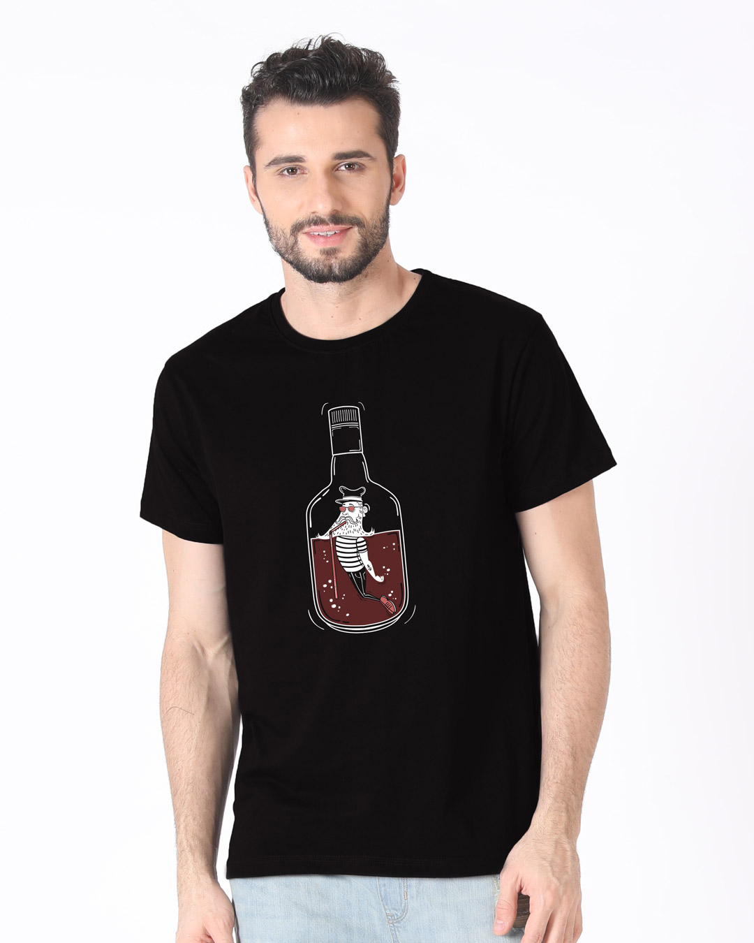 Shop Drowning In Rum Half Sleeve T-Shirt-Back