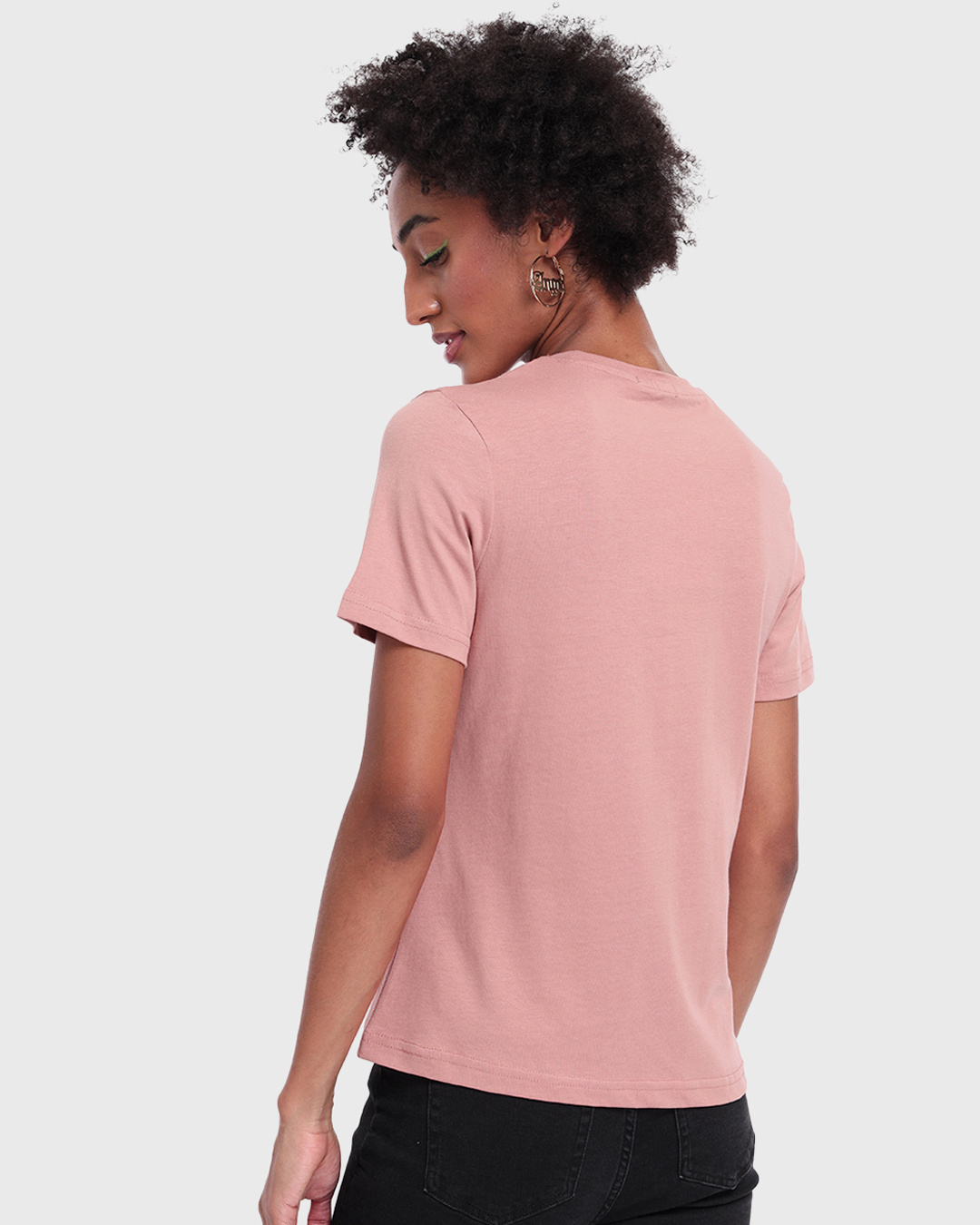 Shop Women's Pink Dua Lipa IDGAF Graphic Printed T-shirt-Back