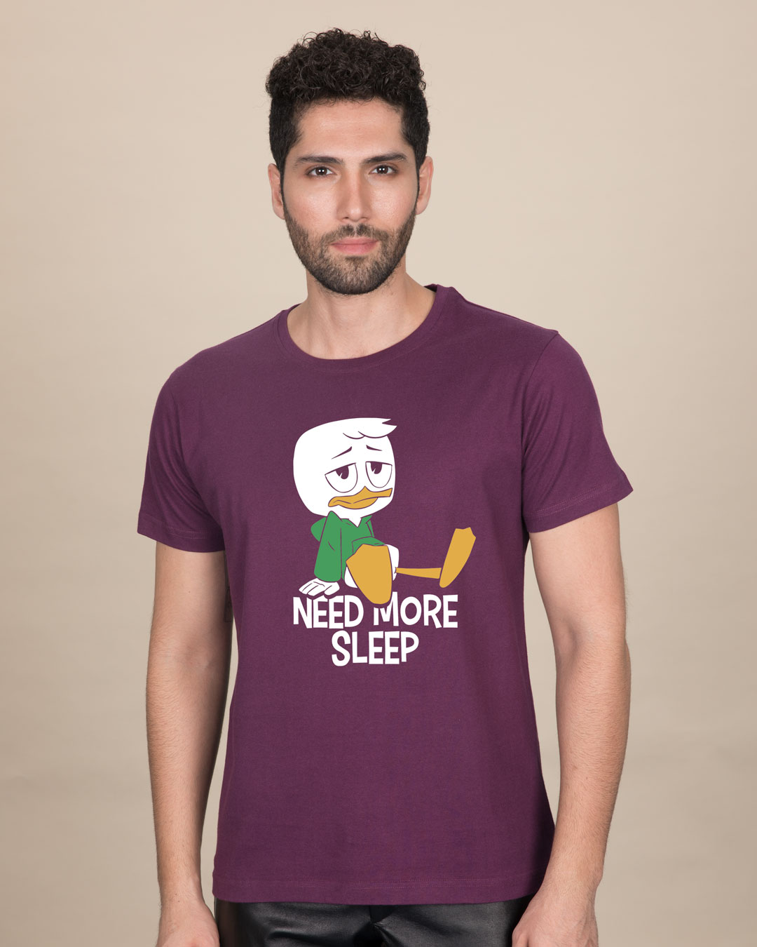 Shop Duck Tales Need Sleep Half Sleeve T-Shirt (DL)-Back