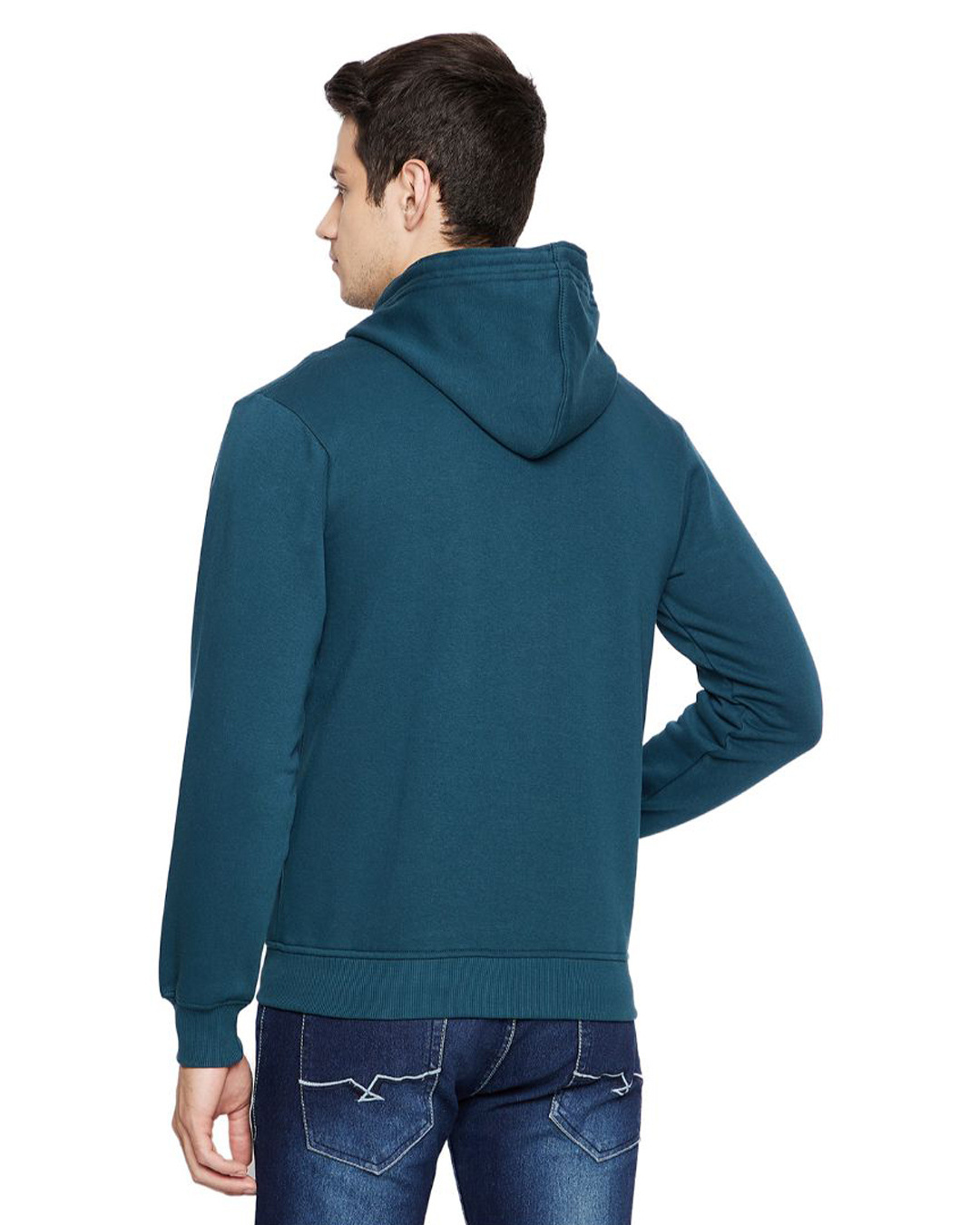 Shop Blue Men Full Zipper Sweatshirt-Back