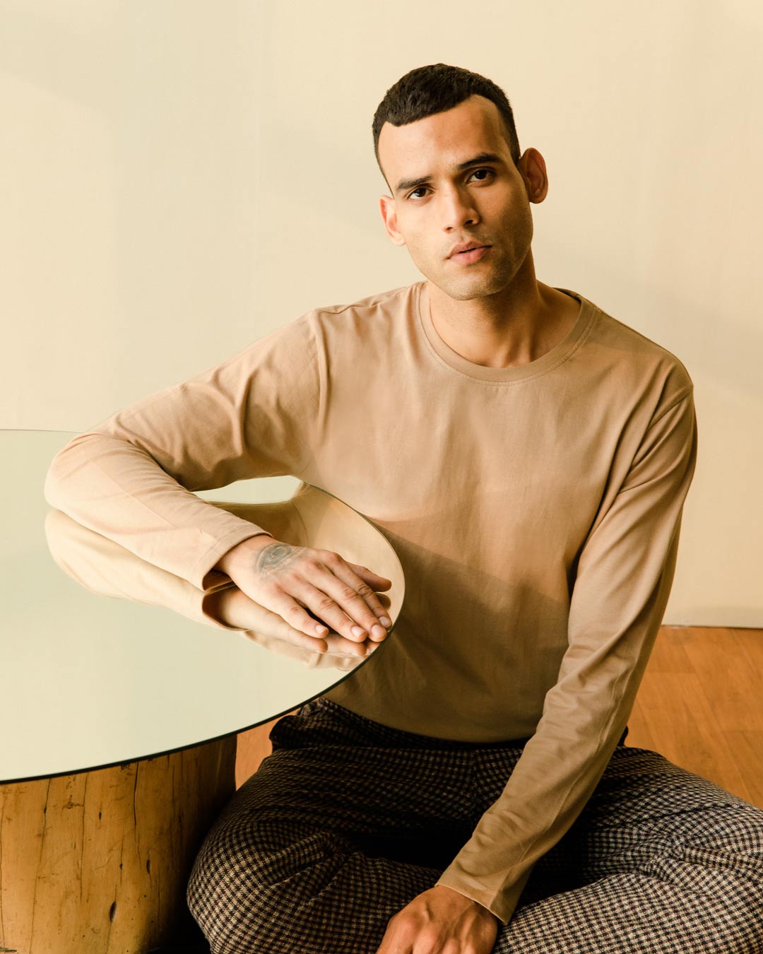 

Pastel Beige Full Sleeve T-Shirt Men' Plain Full Sleeve T-Shirts Bewakoof.com, Brown
