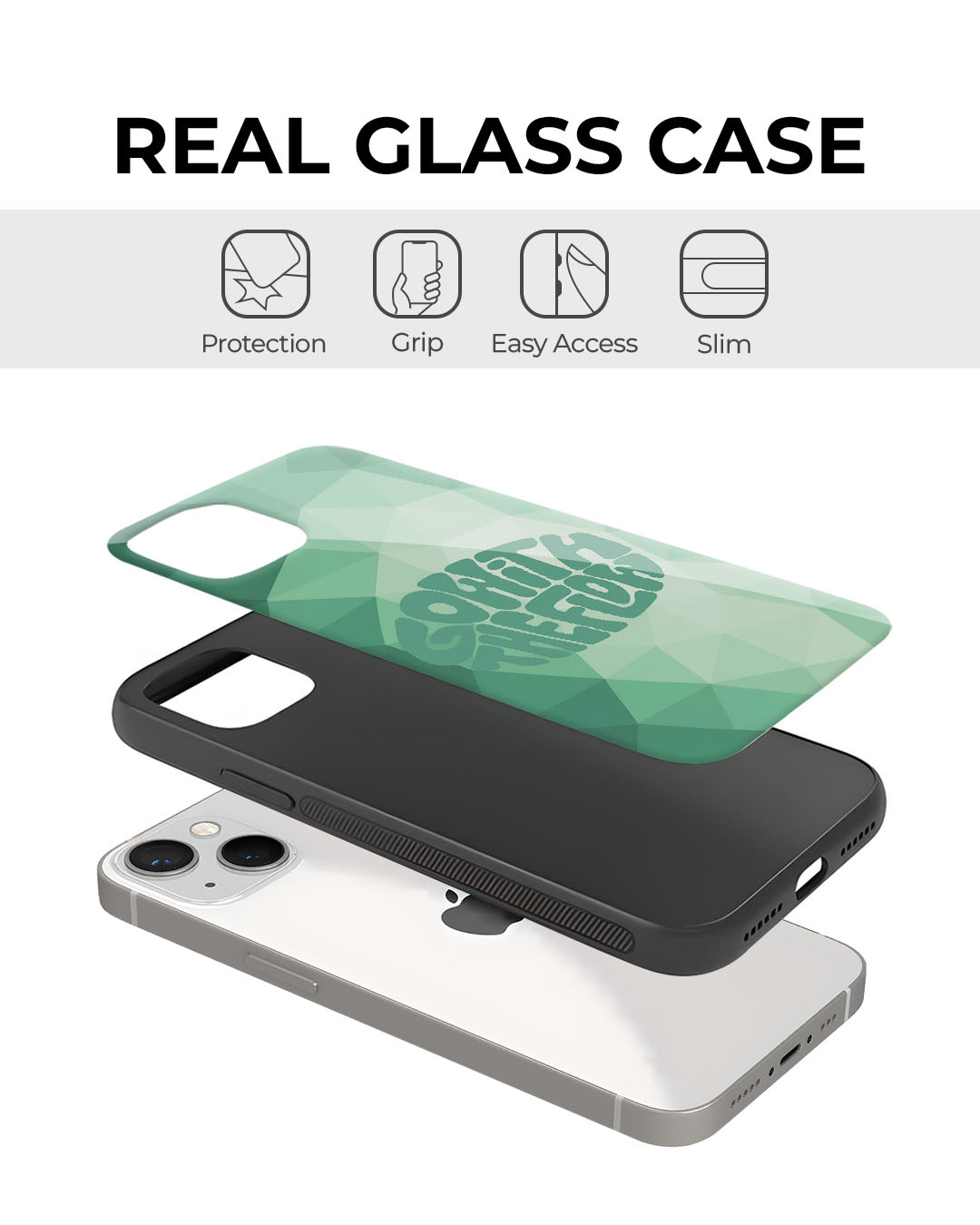 Shop Go With The Flow Premium Glass Cover for Apple iPhone 13-Back