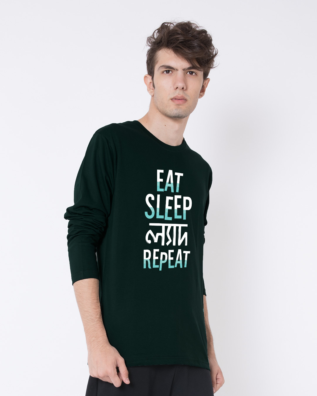 Shop Eat Sleep Lyadh Repeat Full Sleeve T-Shirt-Back