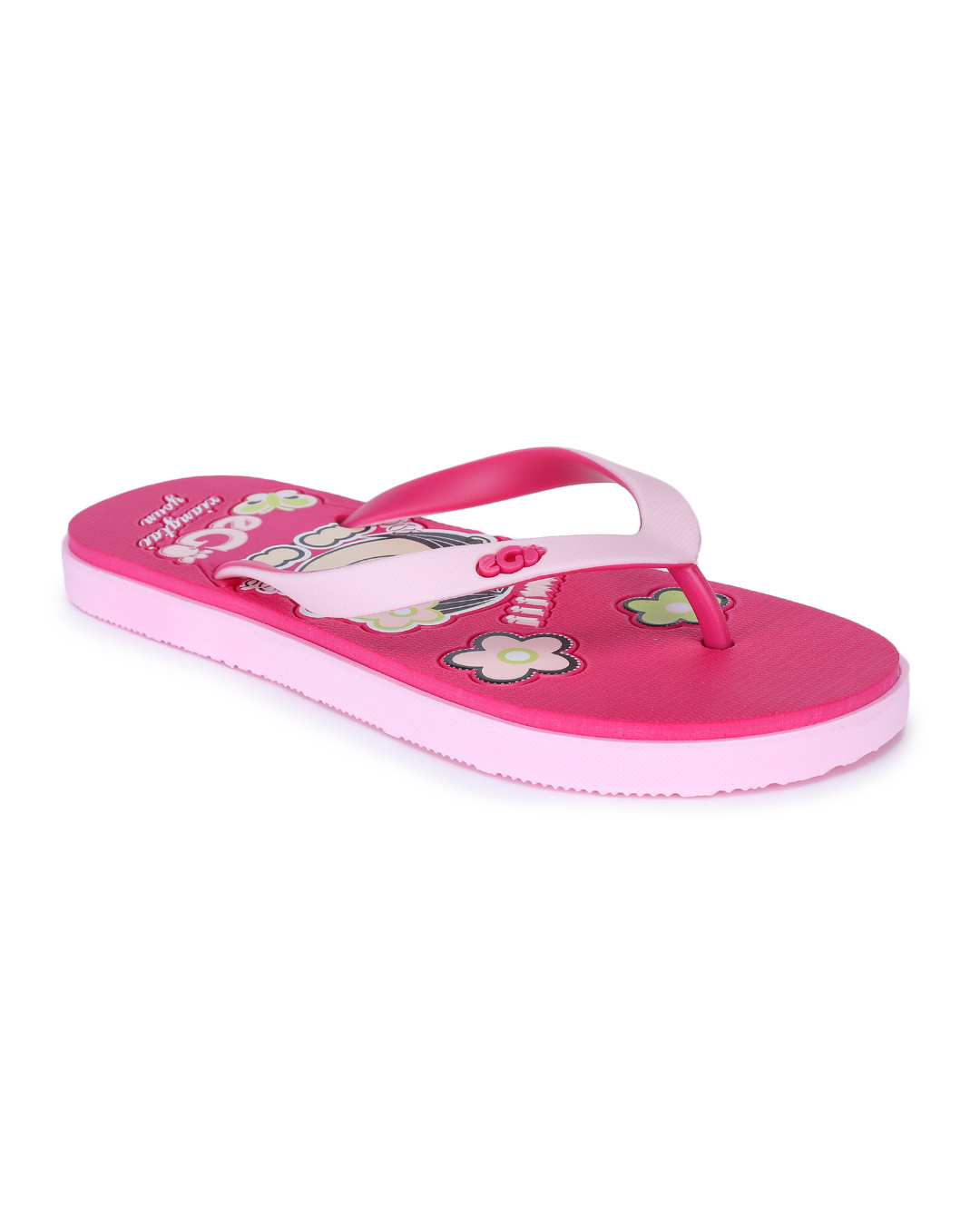 Shop Women Pink Printed Synthetic Slippers & Flip Flops-Back