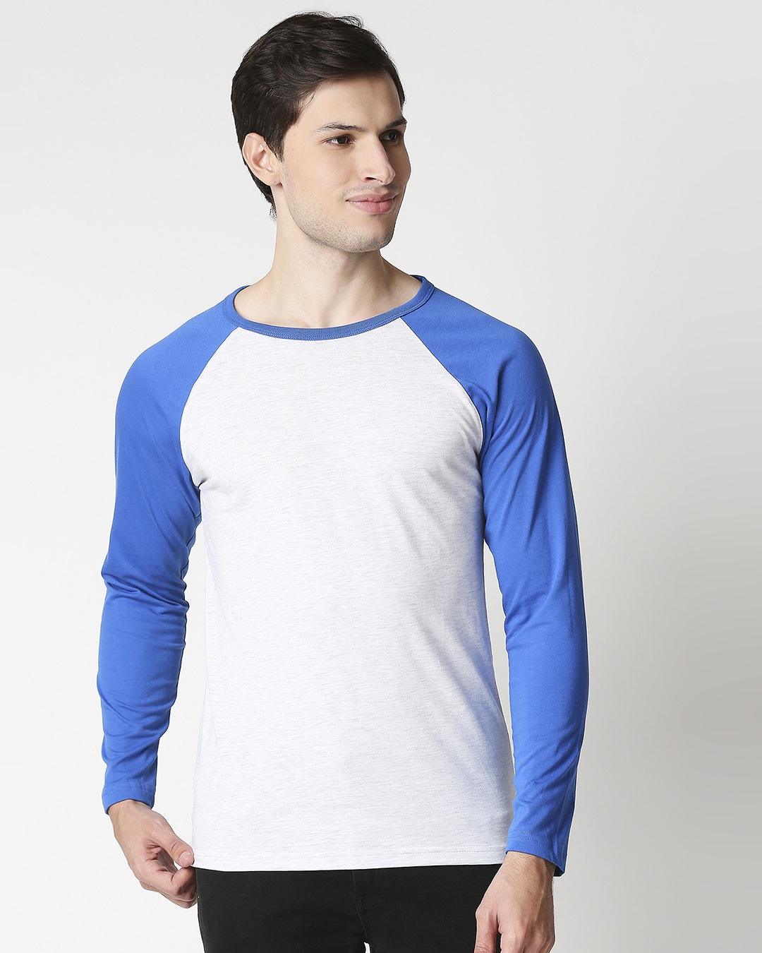Shop Egret Melange Full Sleeve Raglan T-Shirt-Back