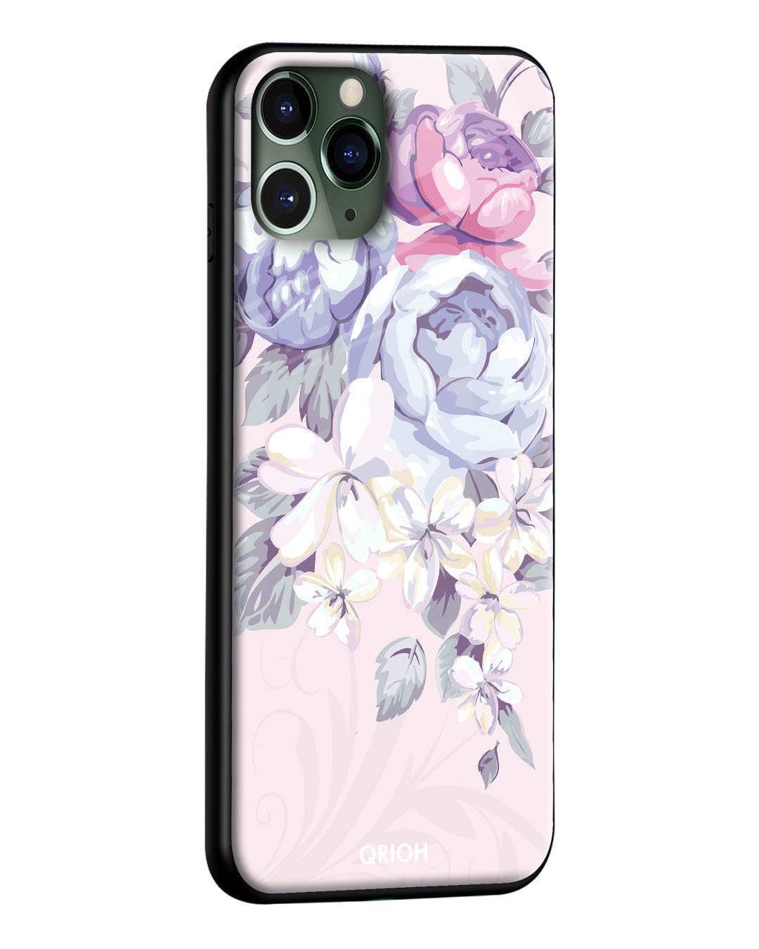 Shop Iphone 12 Elegant Floral Glass Case-Back