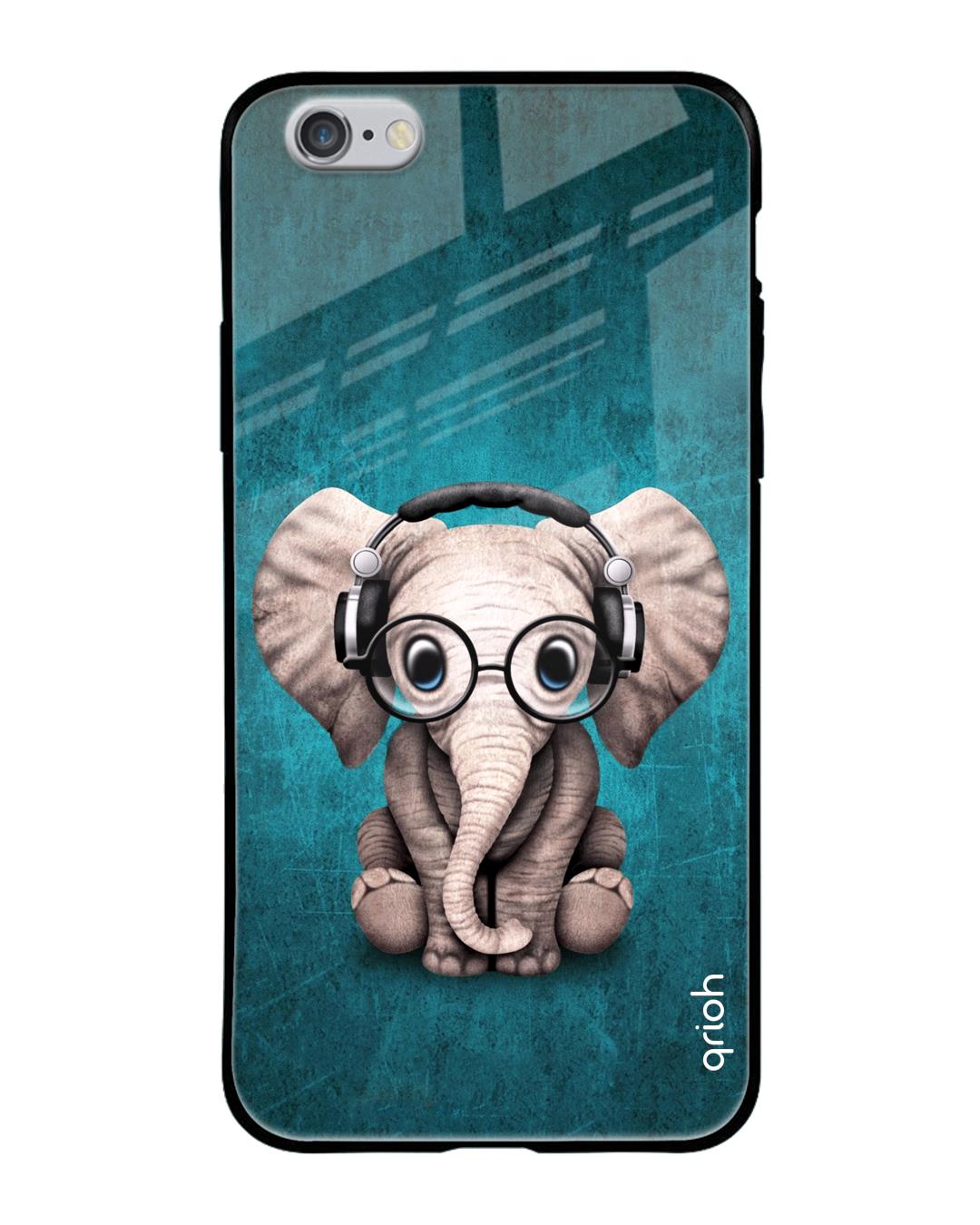 Buy Elephant Printed Silicon Glass Cover For Apple iPhone 6 Light