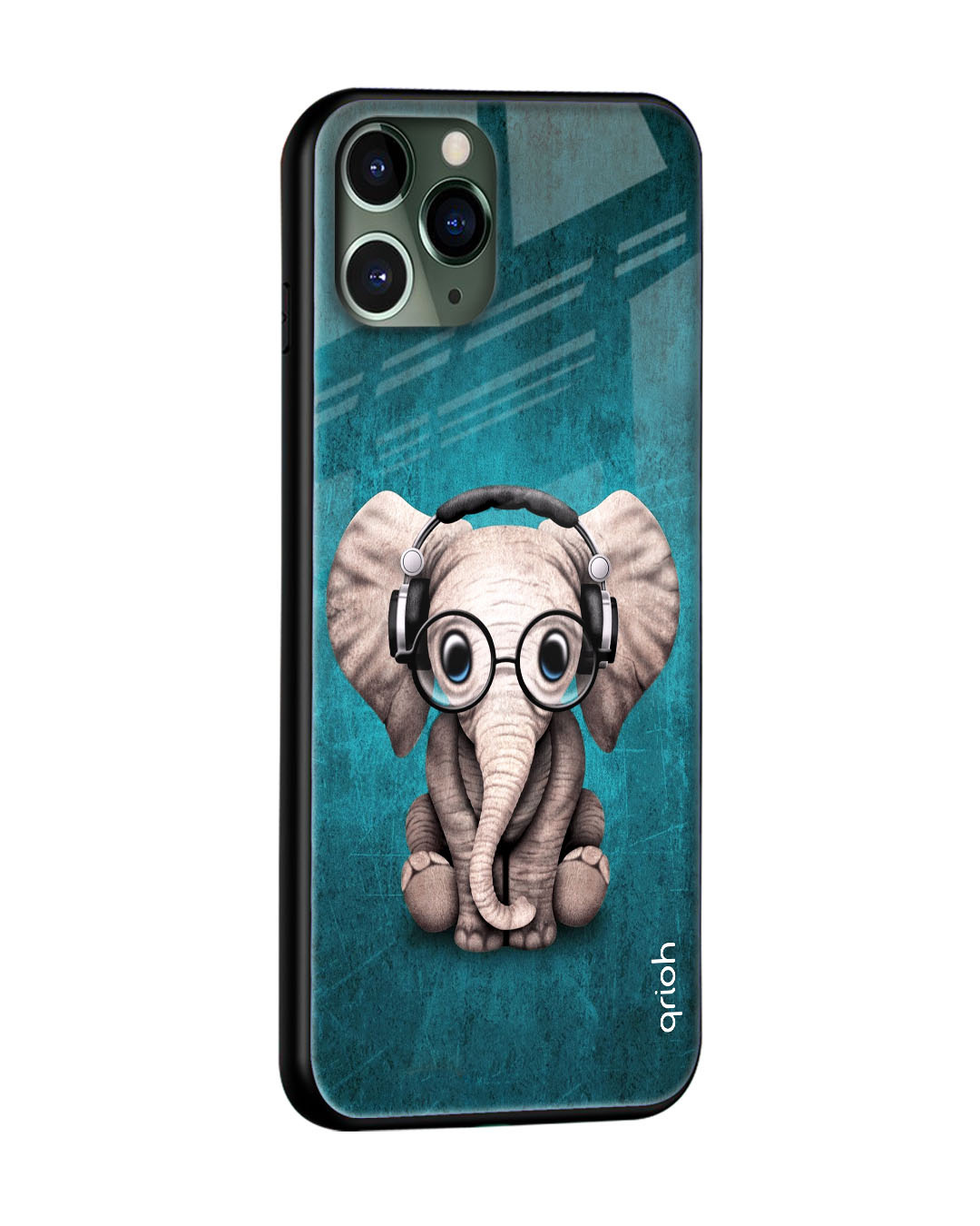 Shop Elephant Printed Silicon Glass Cover For iPhone 11 Pro (Light Weight, Impact Resistant)-Back