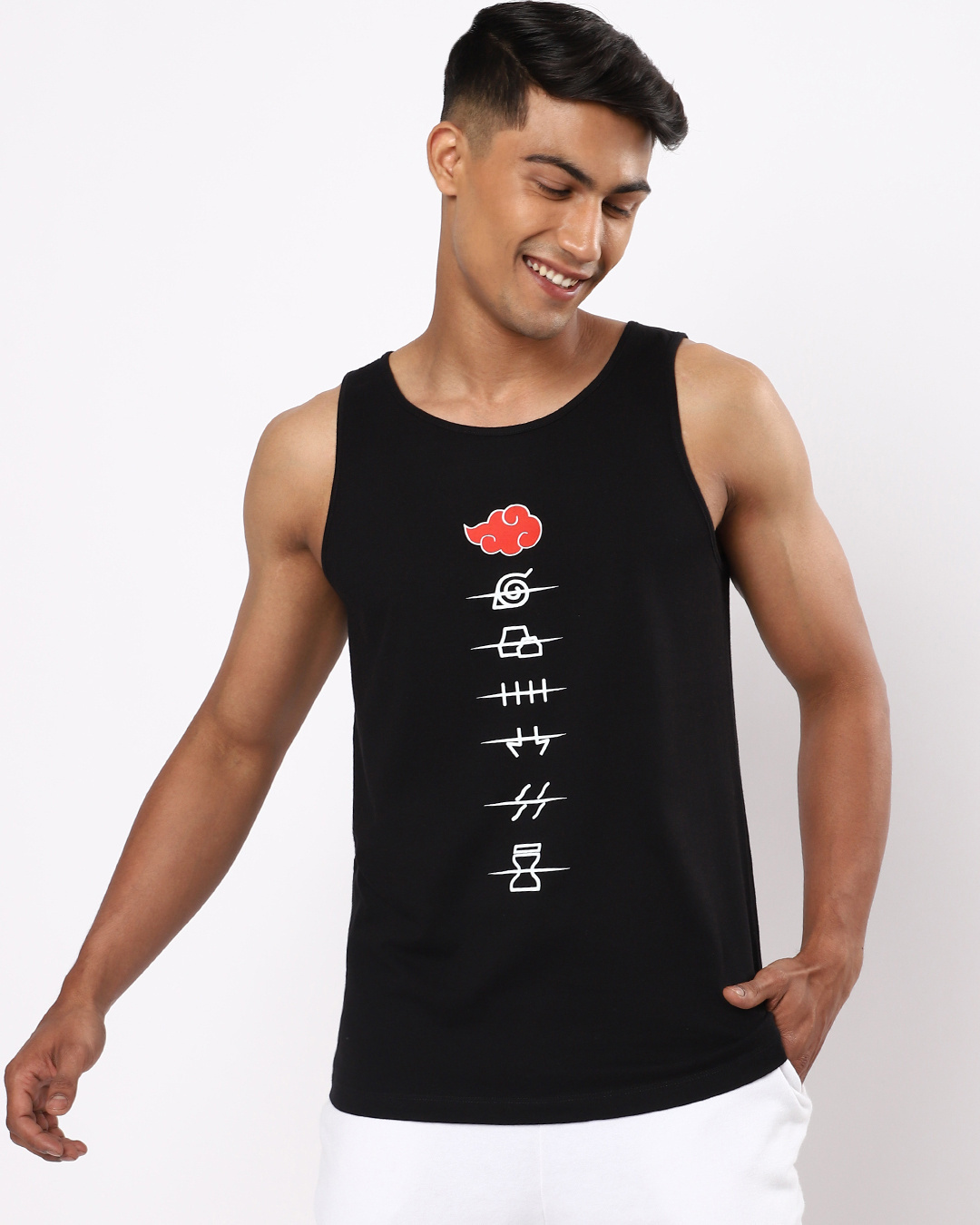 Shop Men's Black Elite Ninja Printed Vest-Back