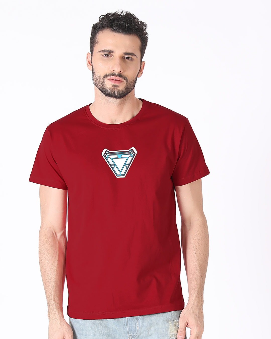 Shop Endgame Iron Man Glow In Dark Half Sleeve T-Shirt (AVEGL) -Back