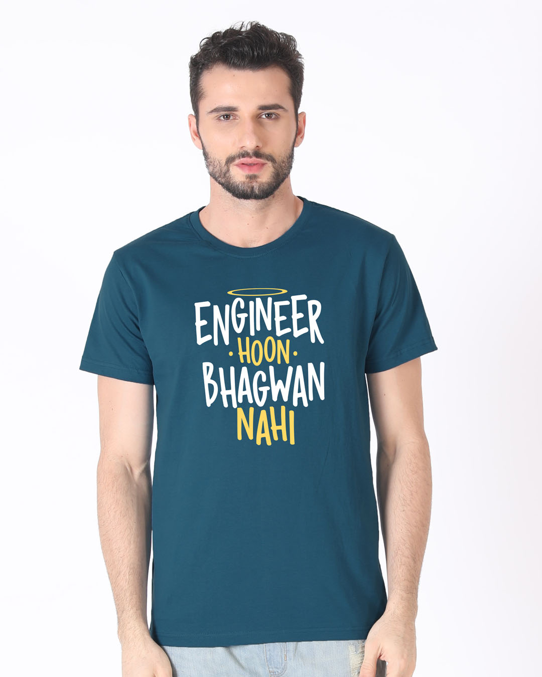 Shop Engineer Bhagwan Half Sleeve T-Shirt-Back