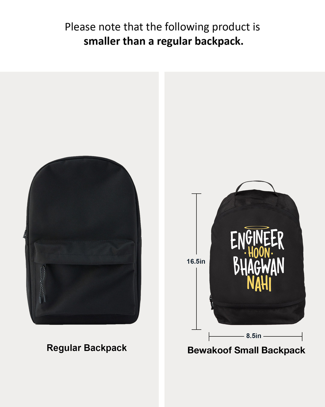 Shop Engineer Bhagwan Printed Small Backpack-Back