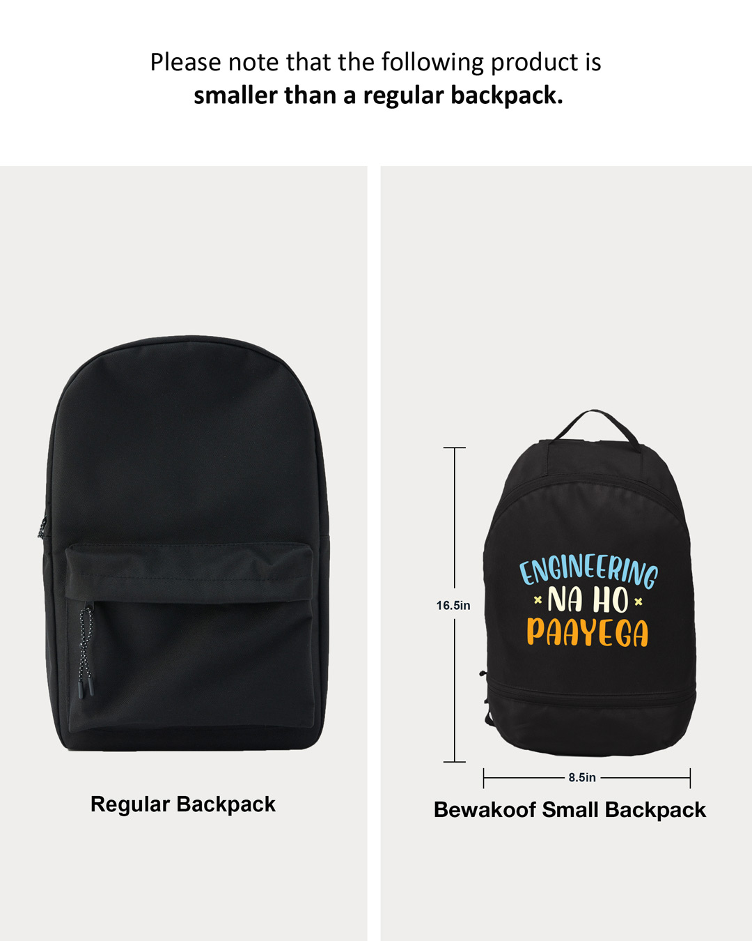 Shop Engineering Na Ho Payega Printed Small Backpack-Back