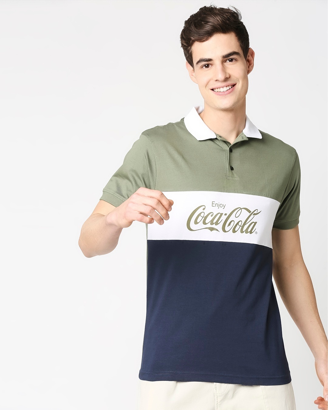 Buy Enjoy Coca-Cola Half Sleeves Polo T-Shirt for Men Online at