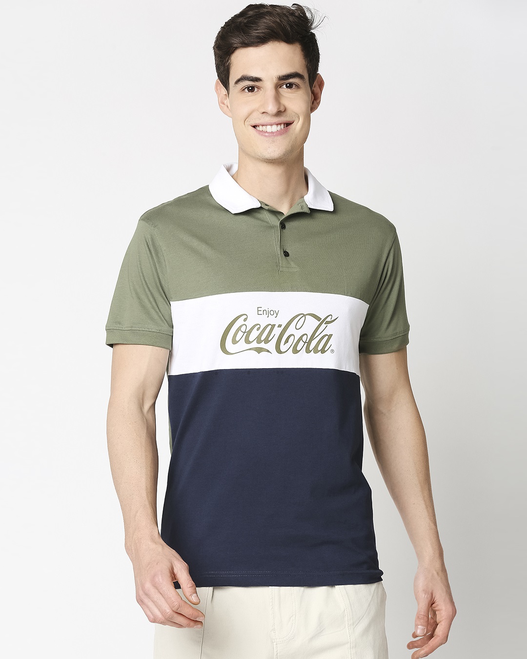 Shop Enjoy Coca-Cola Half Sleeves Polo T-Shirt-Back