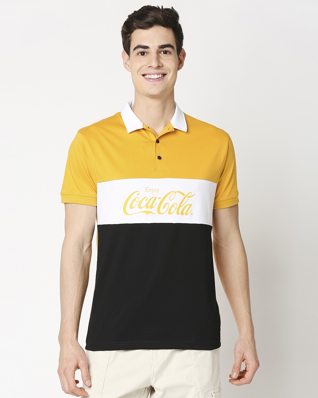 Shop Enjoy Coca-Cola Half Sleeves Polo T-Shirt-Back